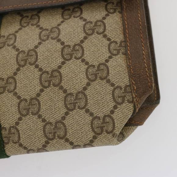 GUCCI GG Supreme Web Sherry Line Clutch Bag PVC Beige 41 014 3087 Auth ac2797 - Picture 15 of 16